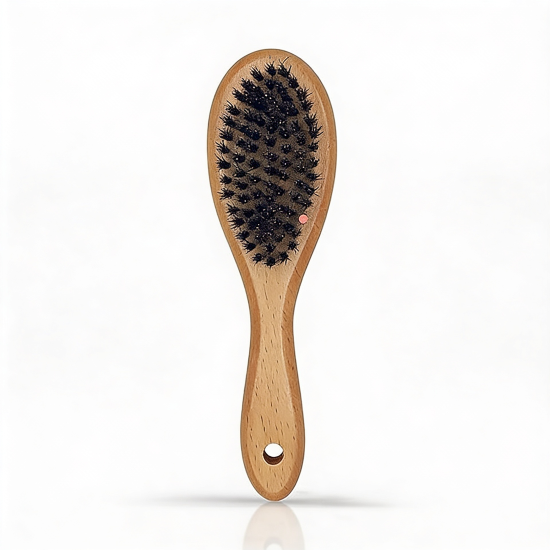 Cat Brush with Boar Bristle and Wooden Handle for Grooming