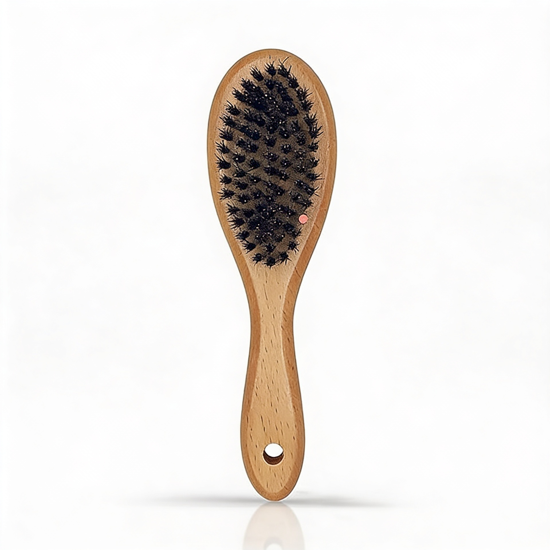 Cat Brush with Boar Bristle and Wooden Handle for Grooming