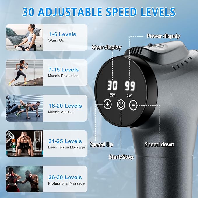 Body massager with 9 head attachments for daily relaxation use