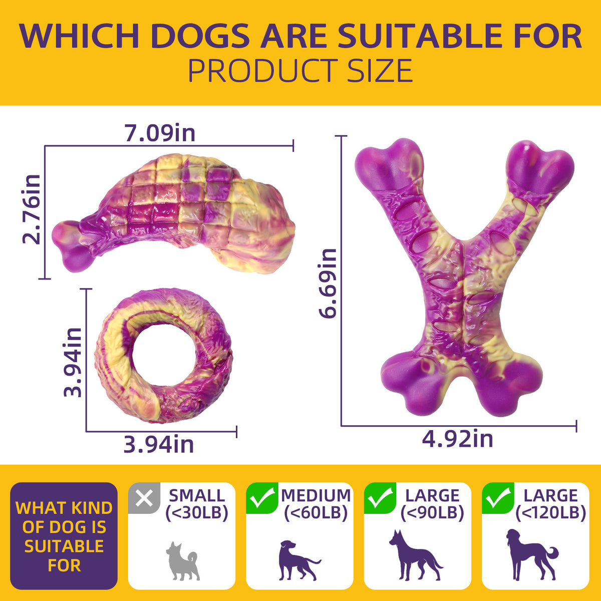 Bone-shaped dog chew toys made from nylon for everyday play