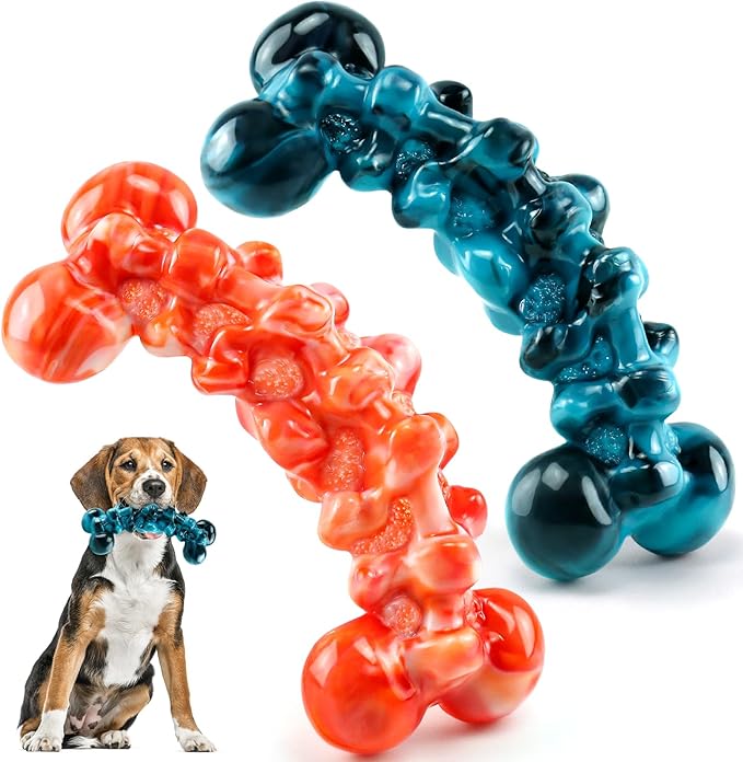 Bone-shaped nylon dog play toys shown as a set