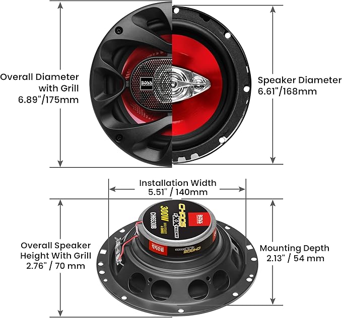 BOSS Audio CH6530 6.5-inch coaxial speakers sold in pairs for car audio systems