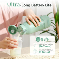 portable milk warmer with long battery life heating multiple bottles on single charge