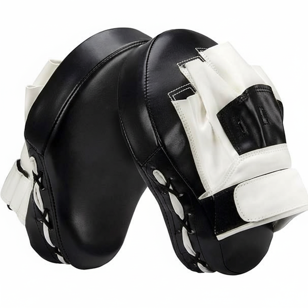 Curved boxing focus mitts for training and punch accuracy