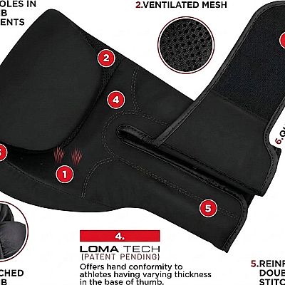 Boxing gloves for heavy punching bag training and mitt work