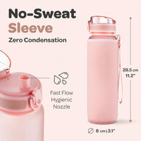 BPA-free gym water bottle with sleeve cover and fruit infuser