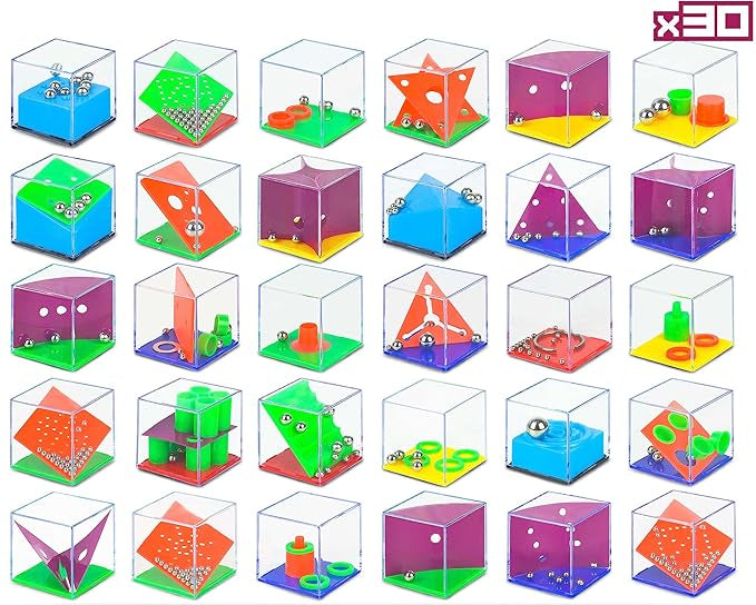 30 pack brain teaser puzzle cubes for kids, party favors and goodie bag stuffers