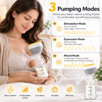 Breast milk pump connected to a graduated 150mL collection bottle