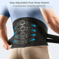 Breathable 3D knit lumbar support belt for comfortable all day back support