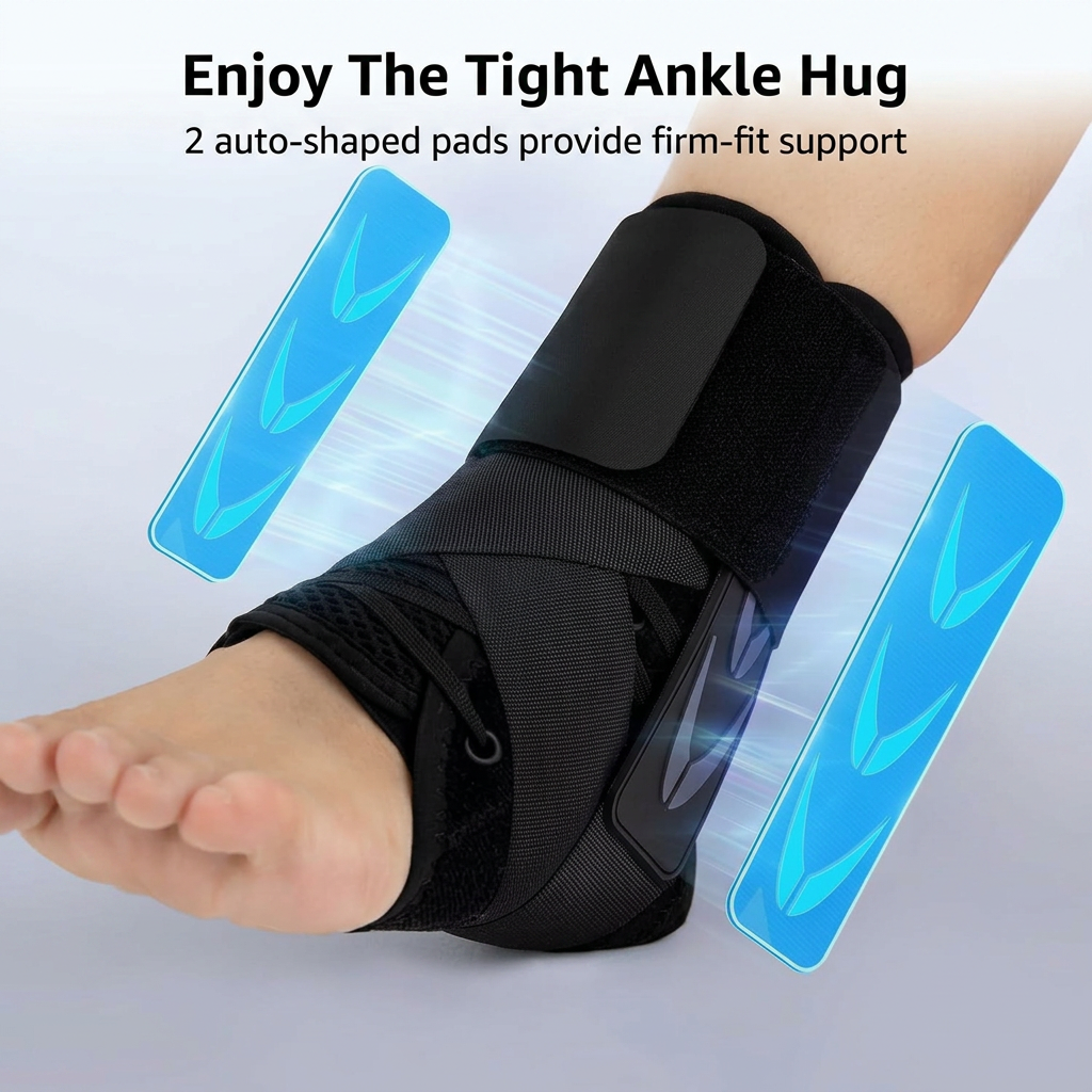 Breathable ankle stabilizer with air fabric design for sports and daily support
