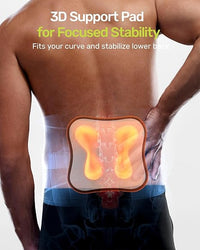 Breathable back brace with 3D lumbar pad for ergonomic lower back support