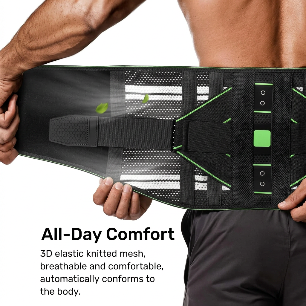  Breathable back support belt for work walking lifting and daily wear