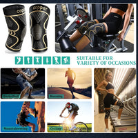 Breathable copper knee sleeves for weightlifting gym training and exercise support