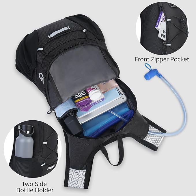 Breathable hydro backpack for hiking rave festivals and outdoor adventures