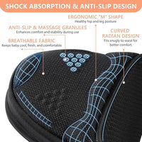 Breathable mesh fabric baby carrier, non-slip hip seat surface for secure baby support.