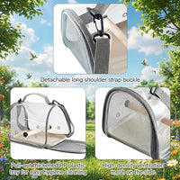 bird carrier backpack with breathable mesh front for ventilation