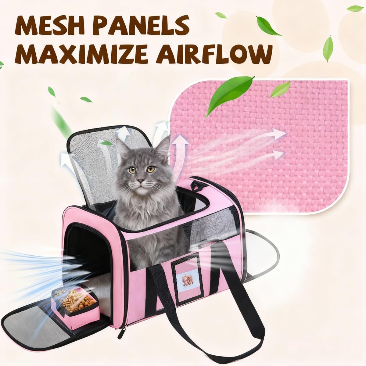 Breathable Mesh Cat Carrier For Outdoor Travel