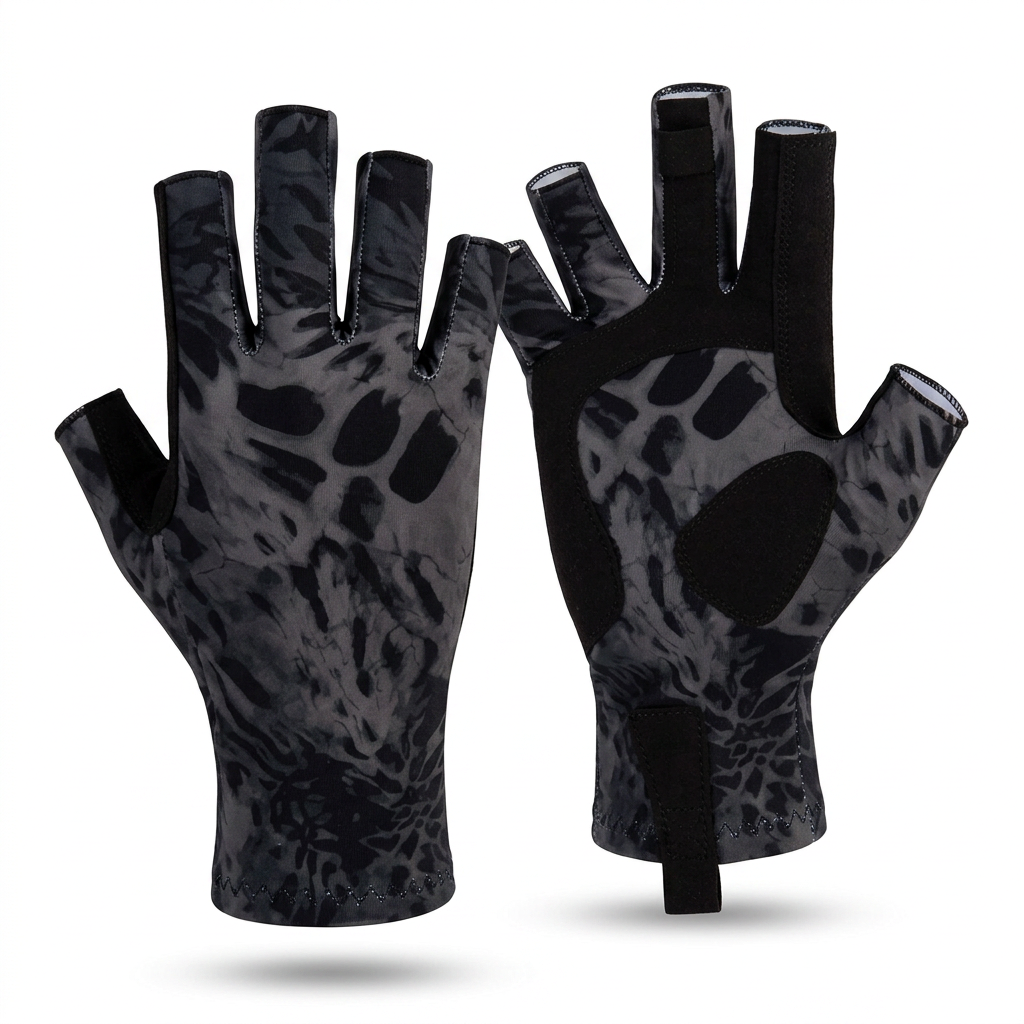 Breathable outdoor gloves for fishing and travel use