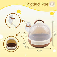 Breathable Plastic Hamster Carrier Cage with Water Bottle for Trave