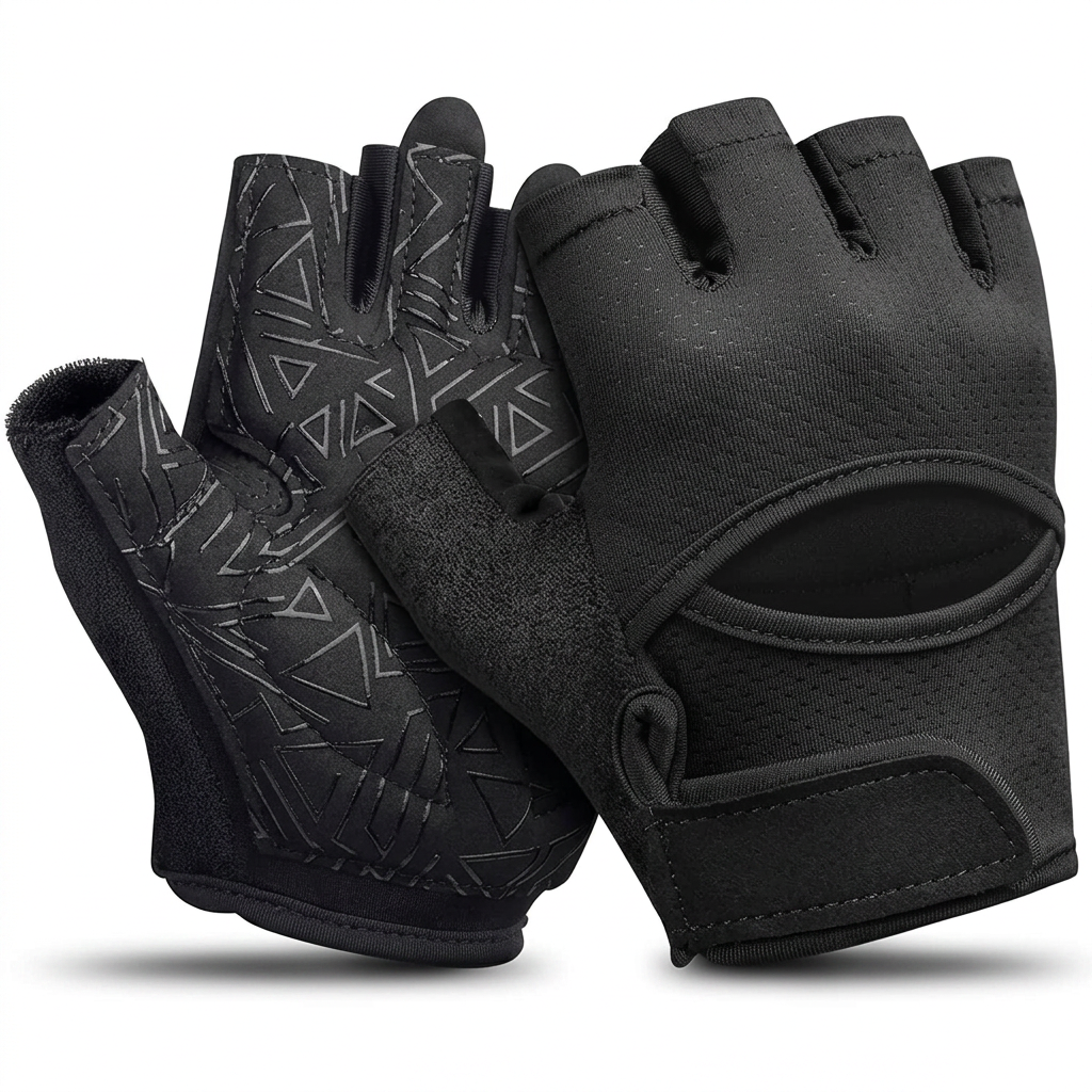 Breathable workout gloves with padded palm design for gym use