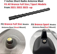 Packaging of 7" Bronco Short Antenna, Includes Warranty Card and User Manual