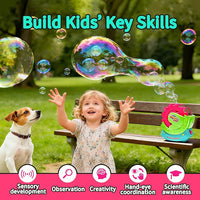 Bubble machine with 8oz bubble solution for indoor and outdoor play