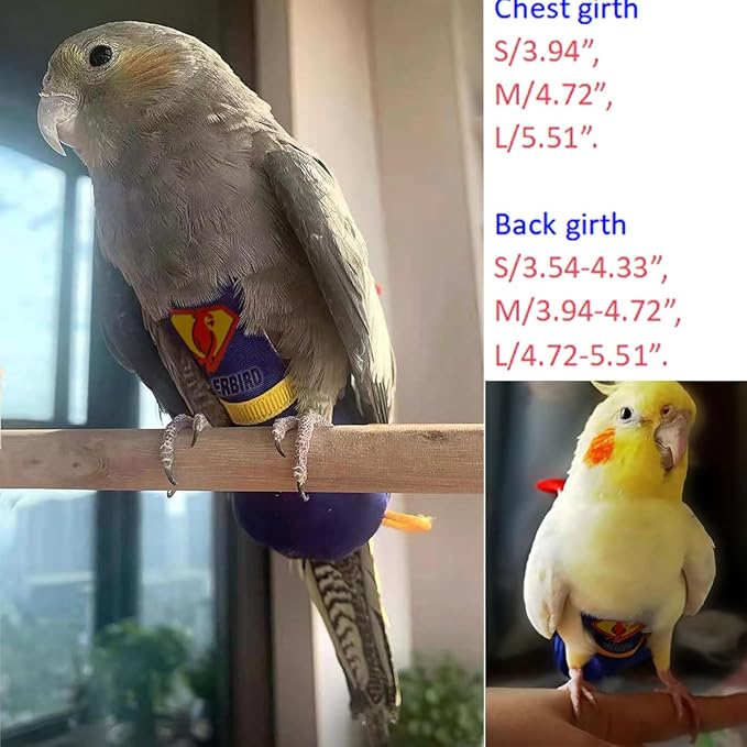 Budgie Cockatiel Diaper Flight Suit Blue