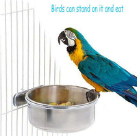 Budgie Cockatiel Feeding Cups Stainless Steel Food Dish
