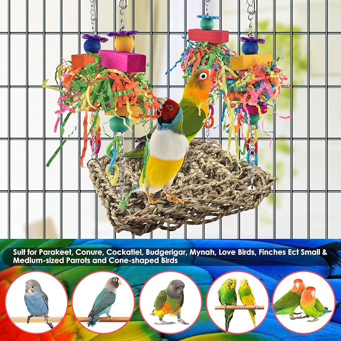 Budgie Cockatiel Hammock Swing Mat for Cage Enrichment