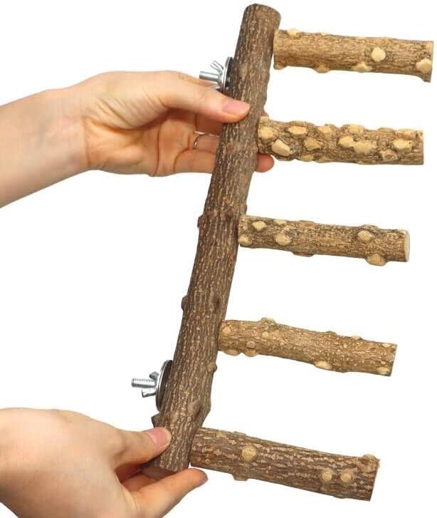 Budgie Cockatiel Ladder Toy Wooden Climbing Perch for Exercise