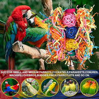 Budgie Cockatiel Rope Toy Swing with Bell for Cage