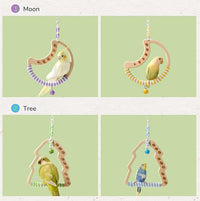 budgie lovebird hanging swing toy with chew cork