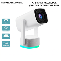 Portable projector with built-in battery for flexible placement