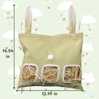 Bunny Hay Feeder Holder with Spacious Storage for Hay in Green