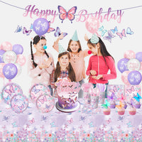  Butterfly balloons and banner decoration set for kids parties