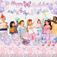 Butterfly cake and cupcake toppers set for birthday desserts