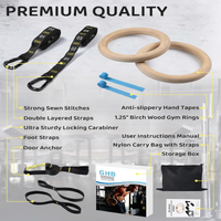 Calisthenics wooden rings for home gym and outdoor fitness training