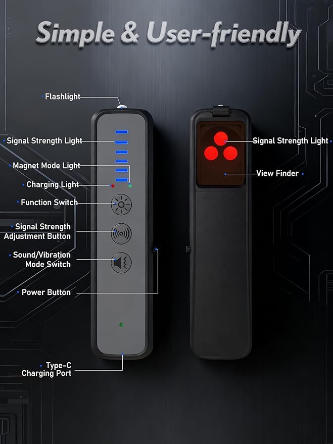 Clear LED display on Calpol Hidden Camera Detector, showing real-time alerts.