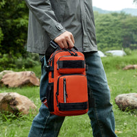Camera backpack with multiple compartments for lenses cables and accessories
