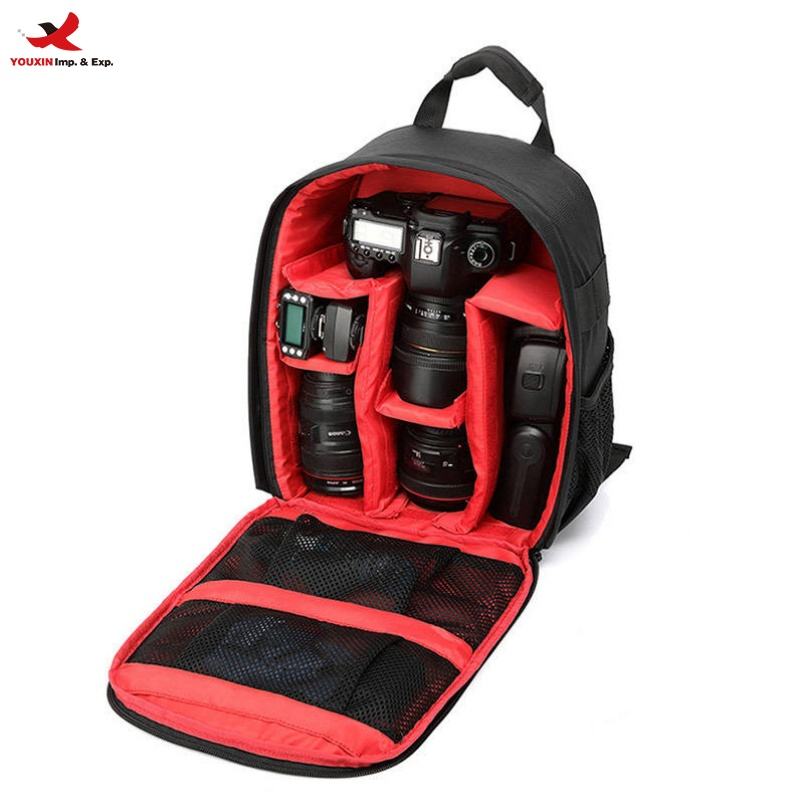 Camera gear knapsack with space for lenses cables and accessories