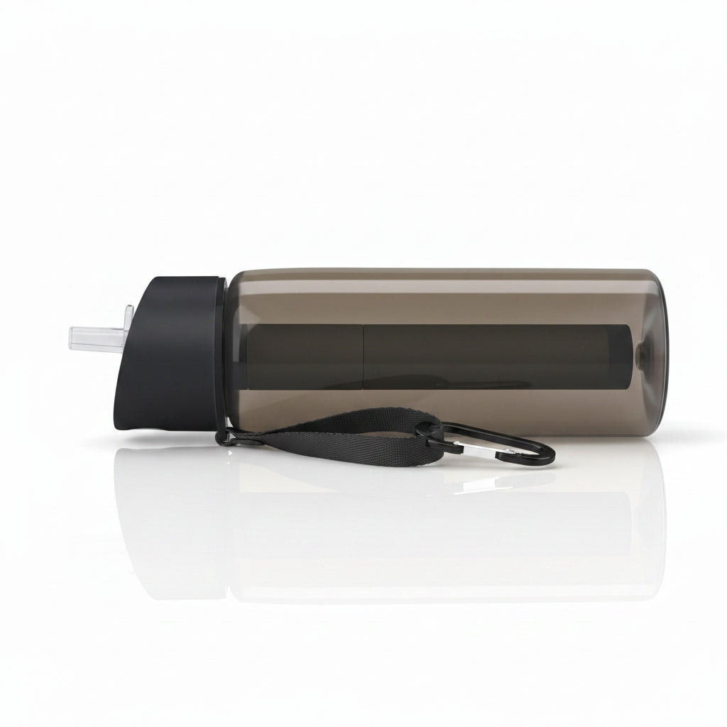 Filter water bottle for camping, hiking, travel, and outdoor use