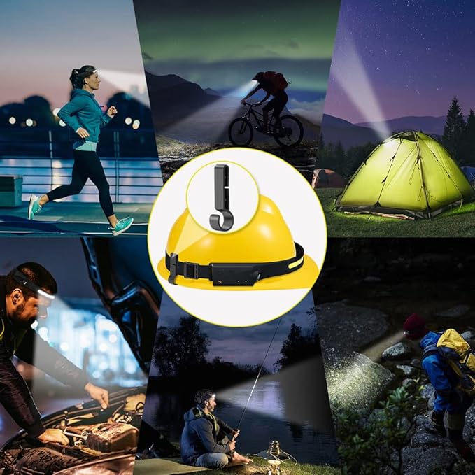 Camping headlamp with USB charging for convenient use