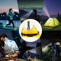 Camping headlamp with USB charging for convenient use