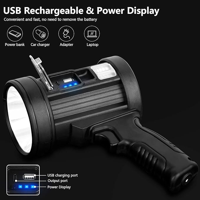 Super Bright Spotlight Used for Camping and Outdoor Activities at Night