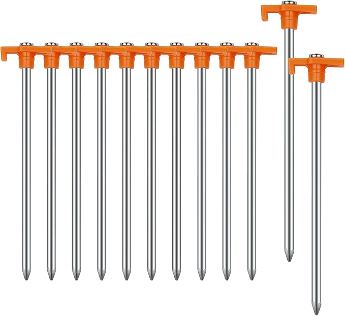 7.1 inch camping tent stakes for secure outdoor anchoring