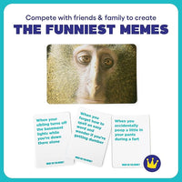 Caption and photo card game for family game night