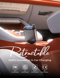  Retractable Car Charger Cord in Action, Tangle-Free Charging for iPhone and Samsung 