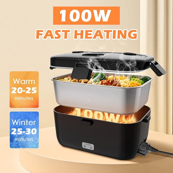 Electric lunch container suitable for vehicle use