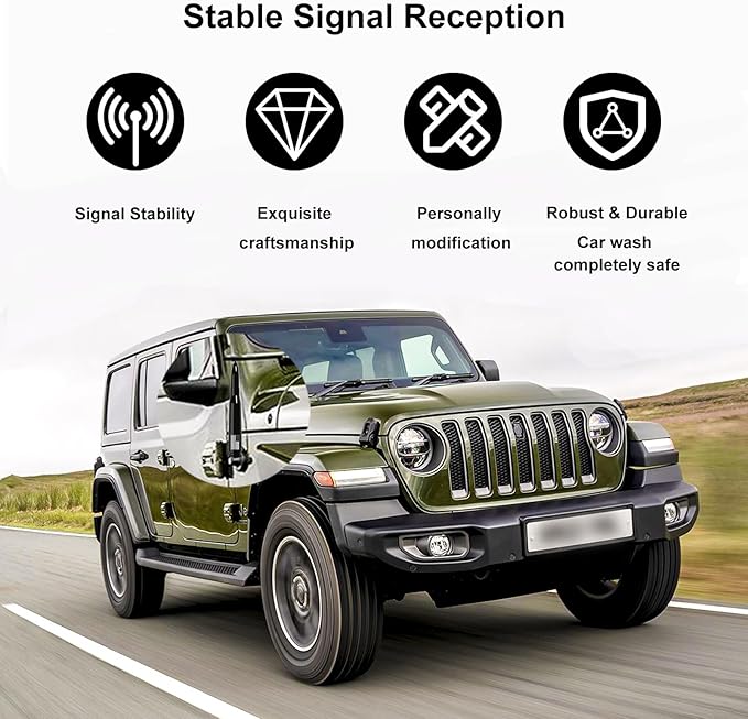 Easy Installation of Short Car Truck Antenna with American Flag Design on Vehicle