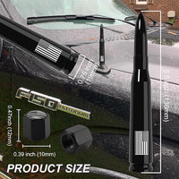 American Flag Tire Valve Caps Included with Car Truck Antenna for GMC, Chevy, Ford, and Dodge